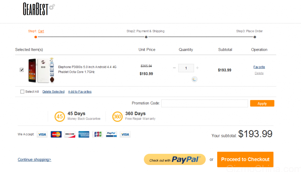 Elephone P3000S at $192 before COUPON