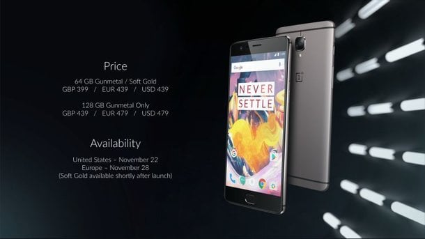 OnePlus 3T Pricing and Availability
