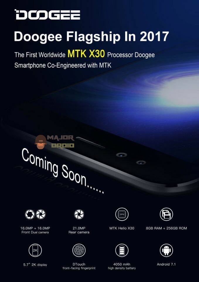 Doogee confirma un smartphone con Helio X30, 8 GB de RAM y una doble cámara frontal