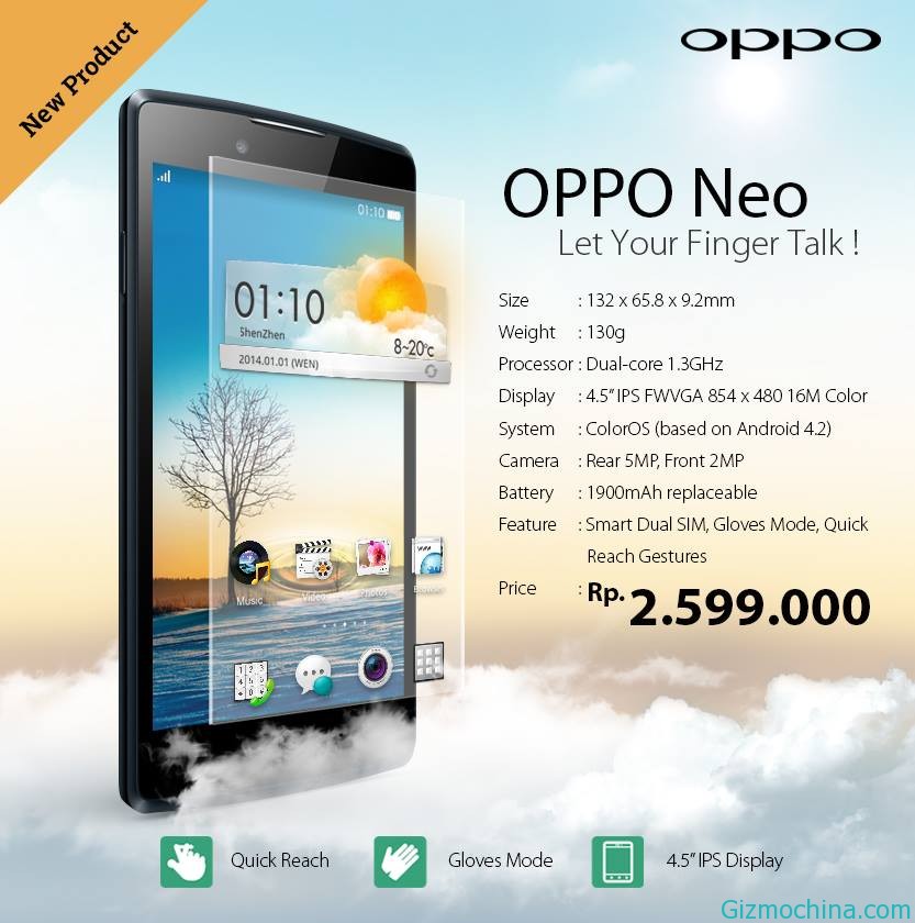 OPPO Neo is now official and offers for $220 price tag - Gizmochina