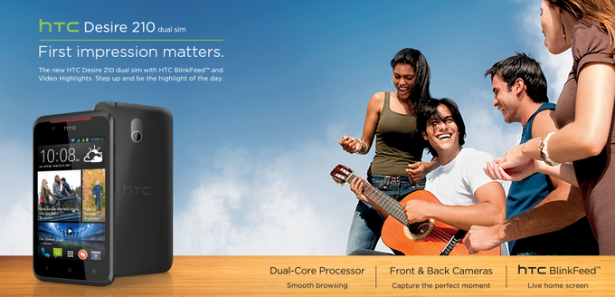 HTC Desire 210, budget smartphone with dual-core chipset