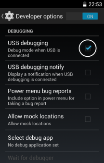 USB Debugging aktif