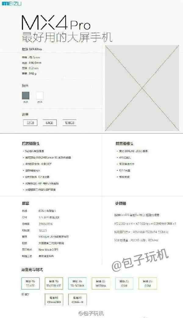 Meizu MX4 Pro’s measurements are 146 x 78.5 x 8.2mm, uses Kirin 920 chipset, and has 5.5-inch screen