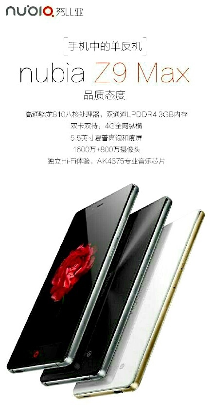ZTE Nubia Z9 Max and Z9 mini snap leaked - Gizmochina