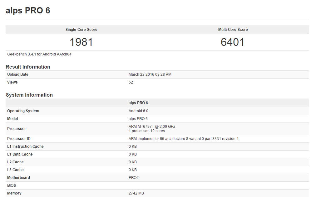 meizu pro 6 geekbench scores