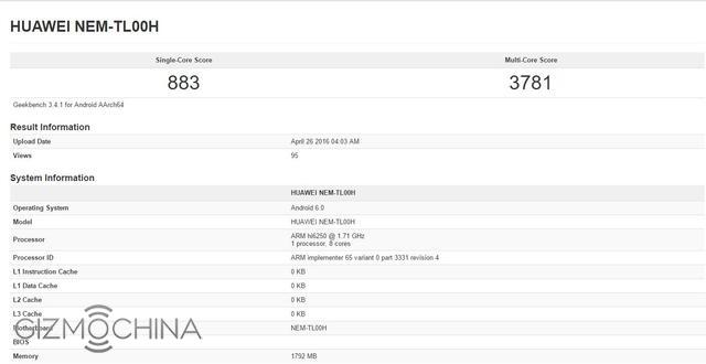 Kirin 650 Geekbench leak