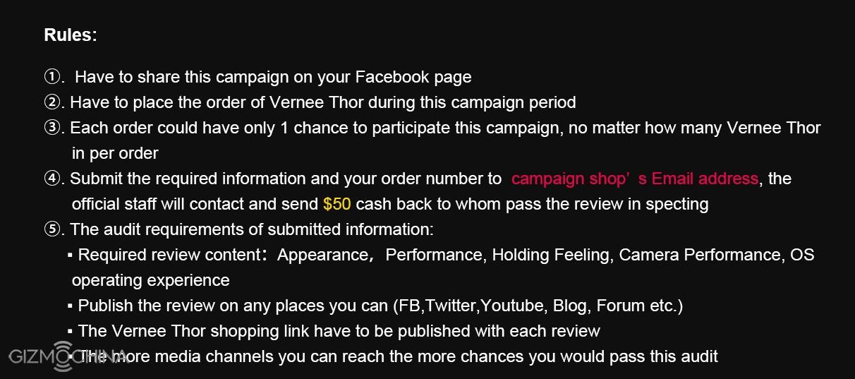 vernee thor reviewer program 01