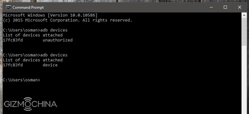 adb devices