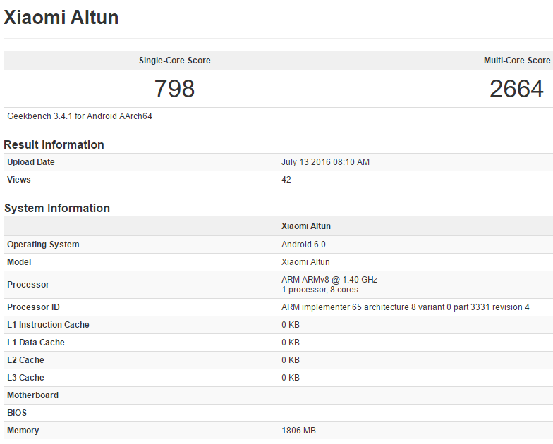 xiaomi altun geekbench