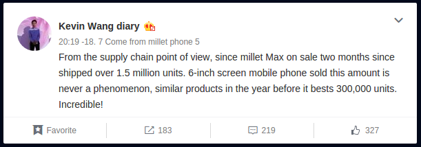 xiaomi mi max sales