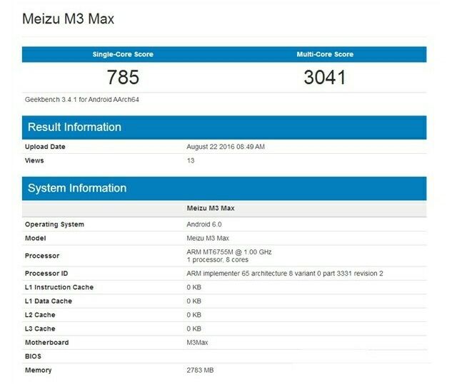 GeekBench M3 Max