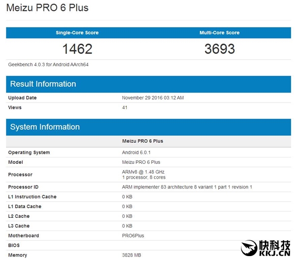 Meizu Pro 6 Plus GeekBench