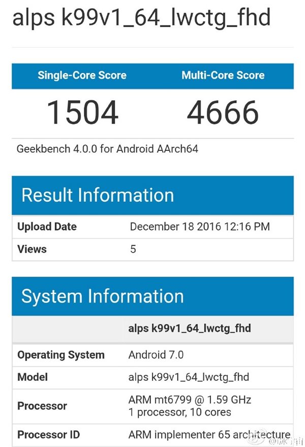 helio x30 geekbench