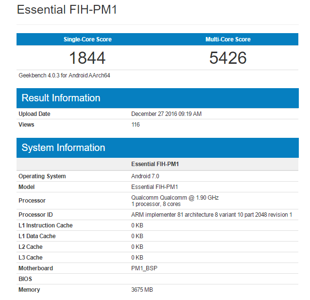 Snapdragon 835 Geekbench