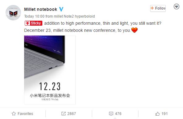 xiaomi notebook air