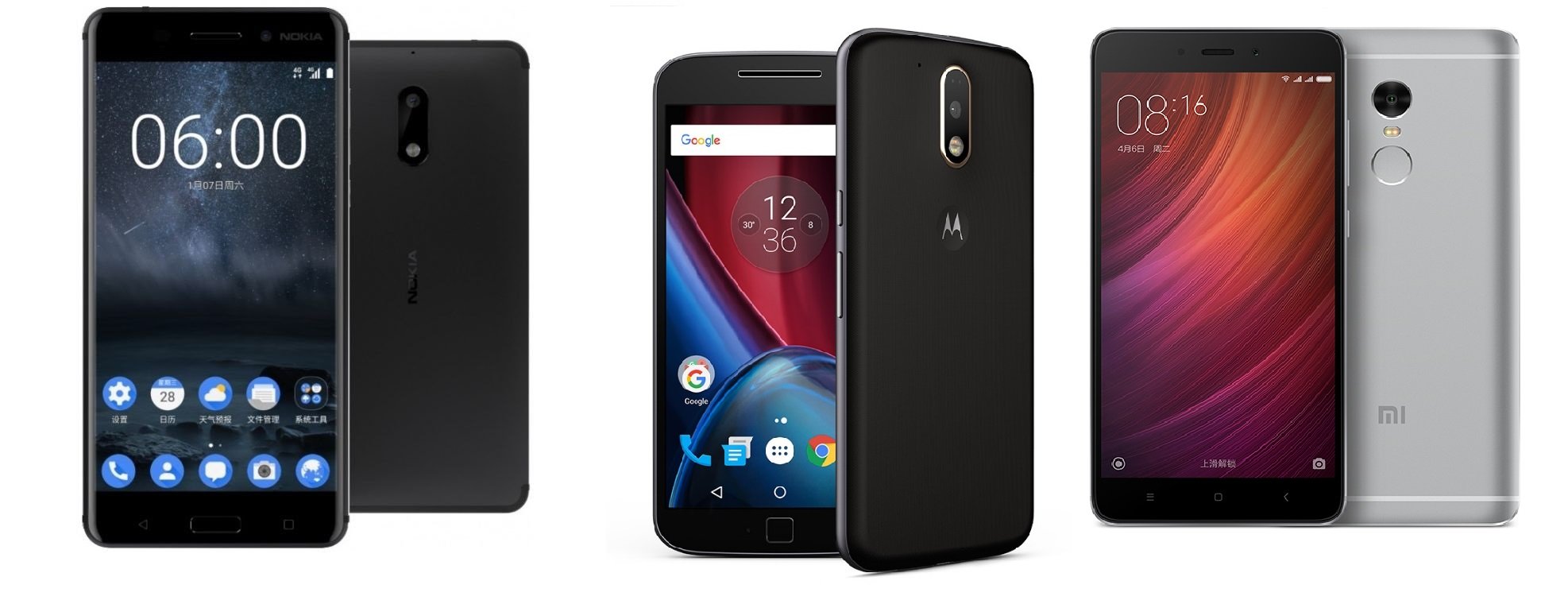 Nokia 6 vs Moto G4 Plus vs Xiaomi Redmi Note 4