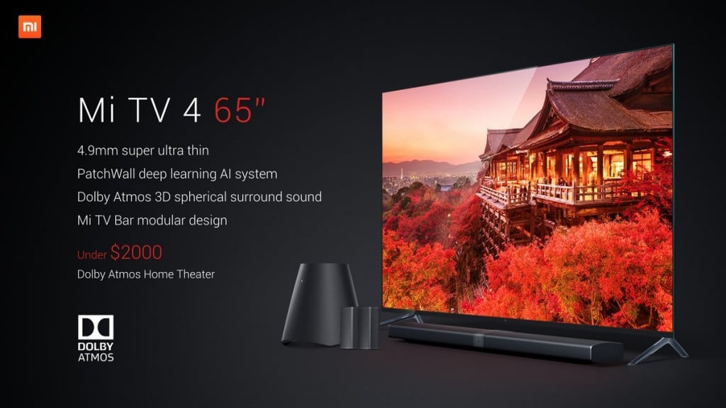 Xiaomi Mi TV 4 Launched in China: 4.9mm Thick, Deep Learning AI, Starts ...