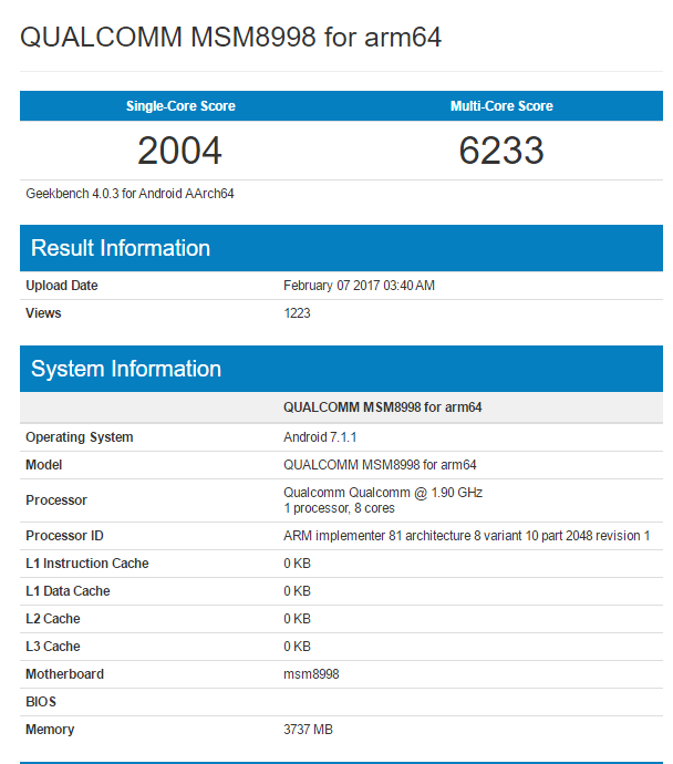 snapdragon 835 geekbench