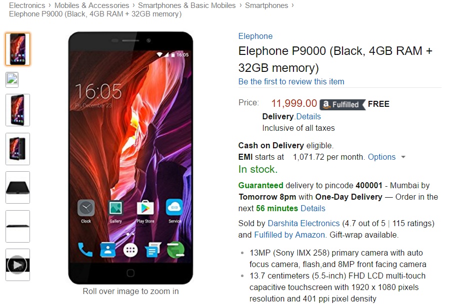 Elephone P9000 Amazon India