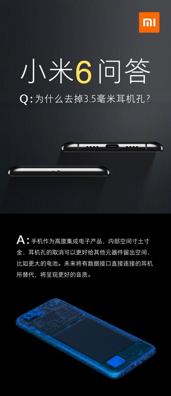 Xiaomi Mi 6 3.5mm Audio Jack