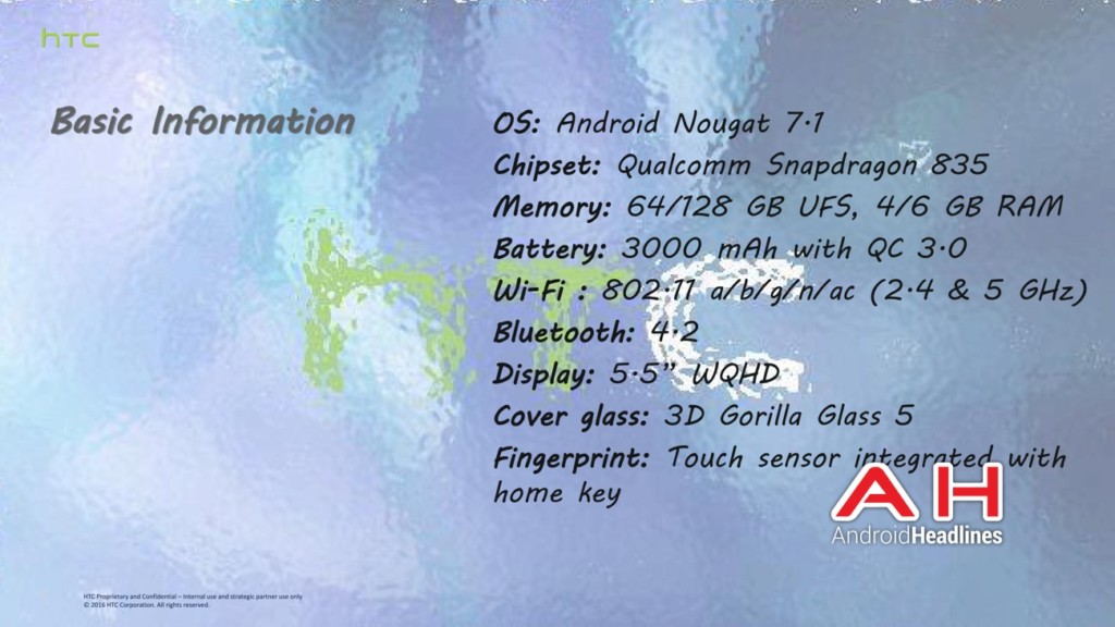 HTC U Specs
