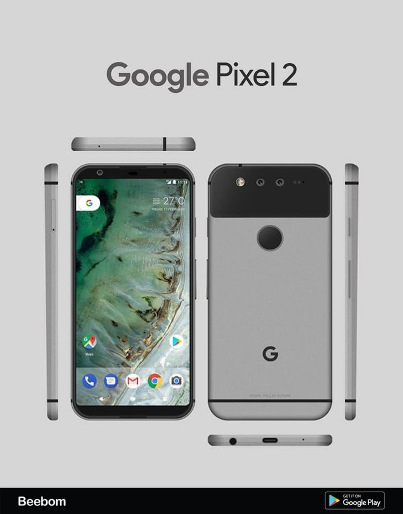 Google Pixel 2 render leaked