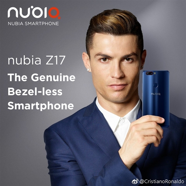 Nubia Z17 back teased C ronaldo