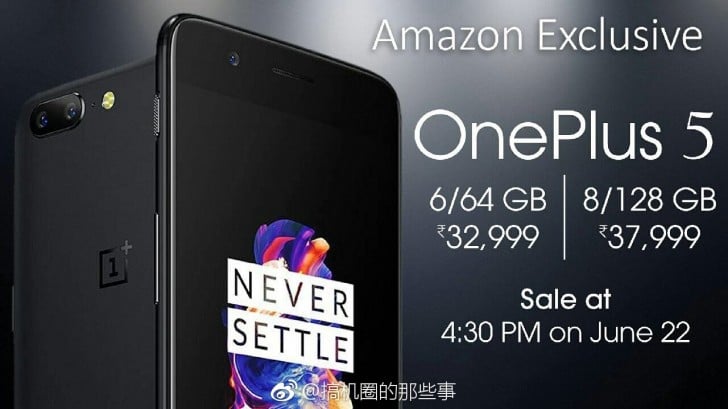 Dusør Kanin Vaccinere OnePlus 5 Official-Looking Prices For 6GB & 8GB RAM Versions Leaked