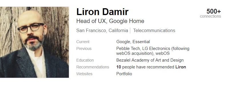 Liron Damir, Head of UX at Essential and Google Home