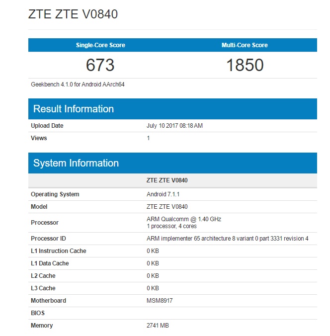 ZTE V0840