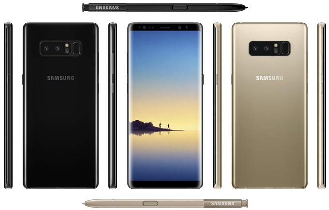 Galaxy Note 8 Midnight Black & Maple Gold