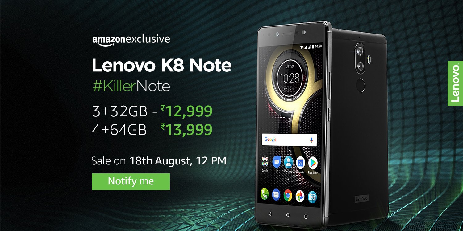 Lenovo K8 Note price