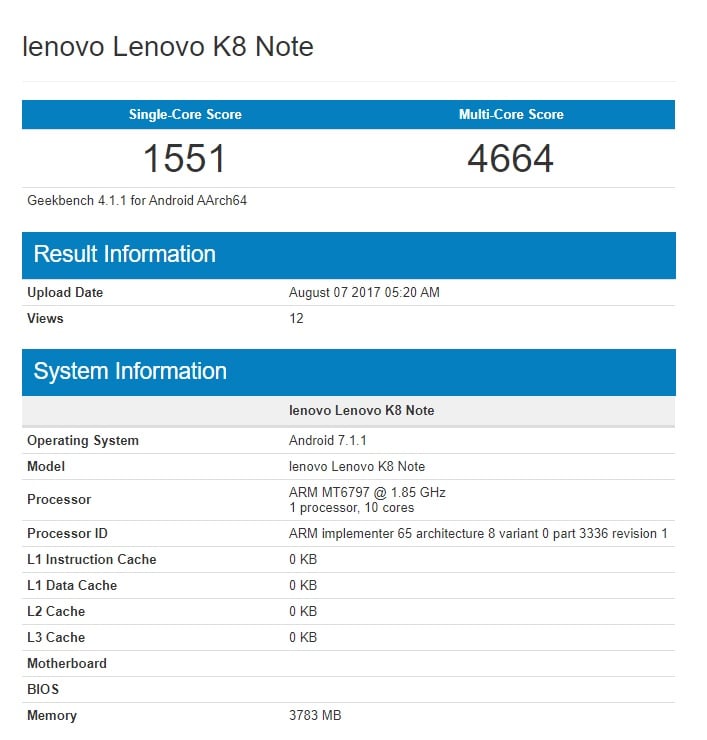 Lenovo K8 Note