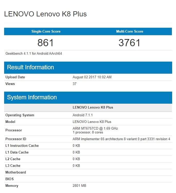 Lenovo K8 Plus