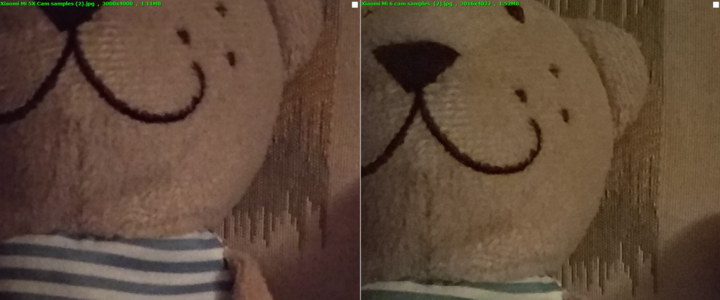 mi 5x vs mi 6 teddy low light zoomed