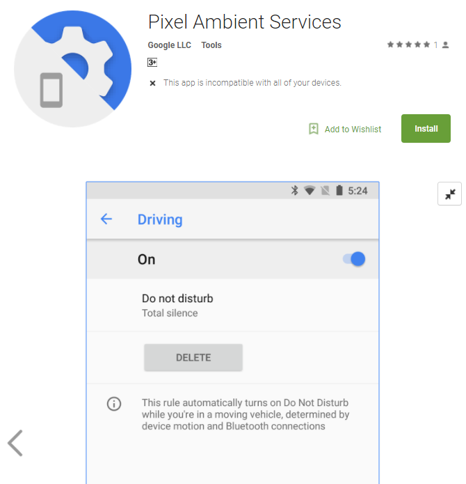 Pixel Ambient Services DND driving