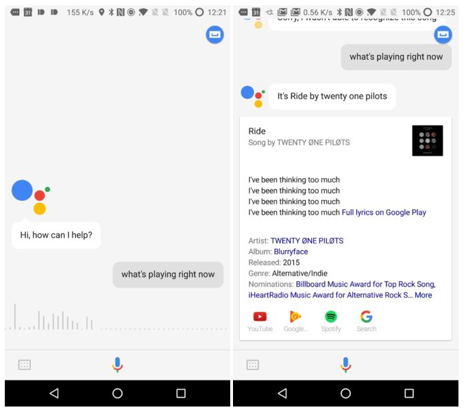Google Assistant Song Recognition OnePlus 5T