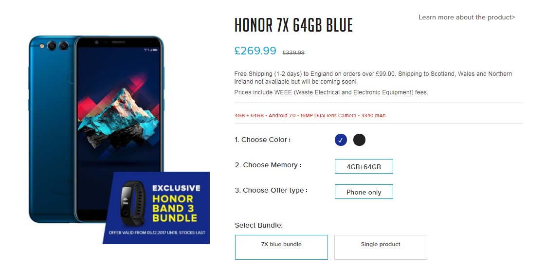 Honor 7X Bundle UK