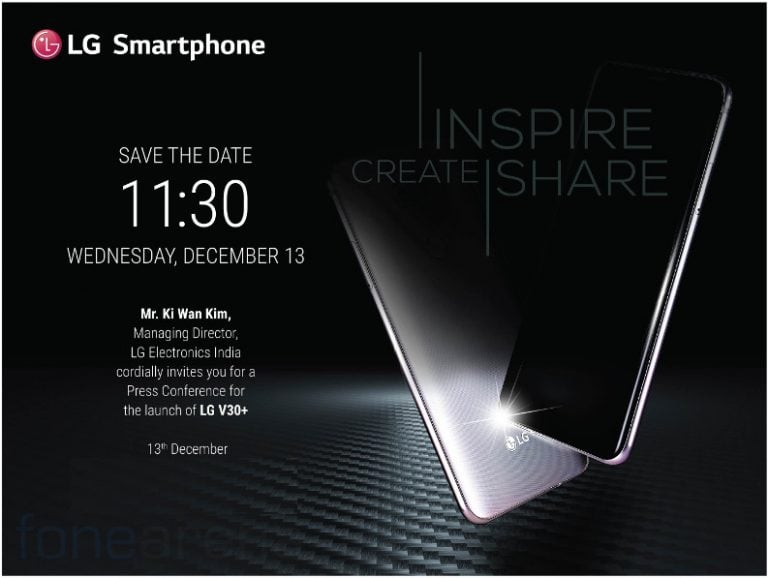 LG V30+ India Launch Invite