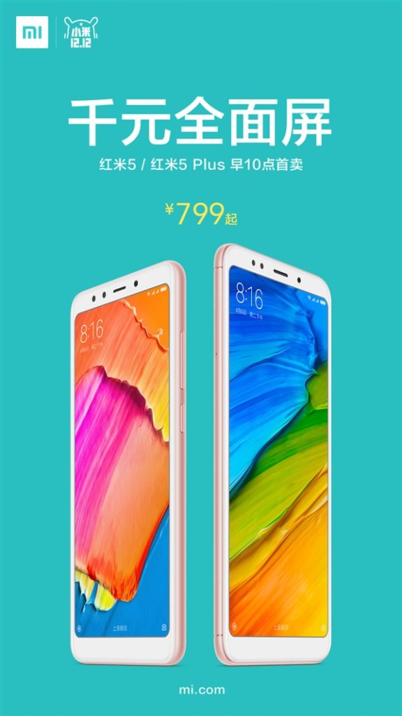 Xiaomi Redmi 5 And Redmi 5 Plus To Go On Sale Today, Price Starts At