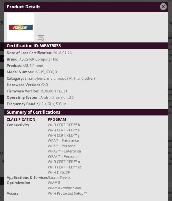 ASUS_X00QD Wi-Fi Certified