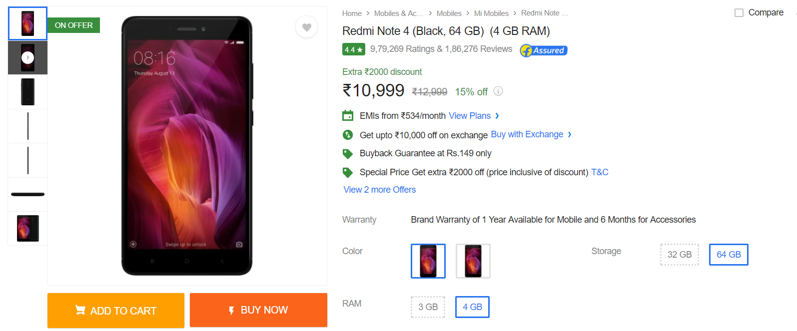 Redmi Note 4 Flipkart