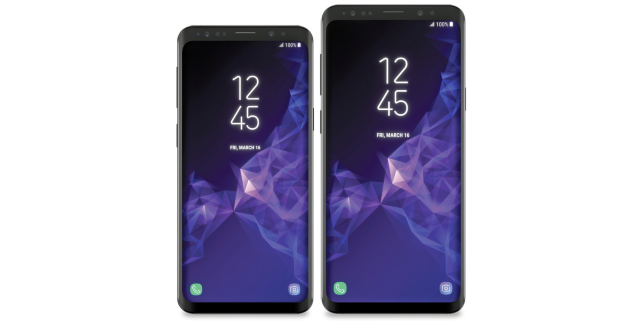 Samsung Galaxy S9, S9+ Front Render