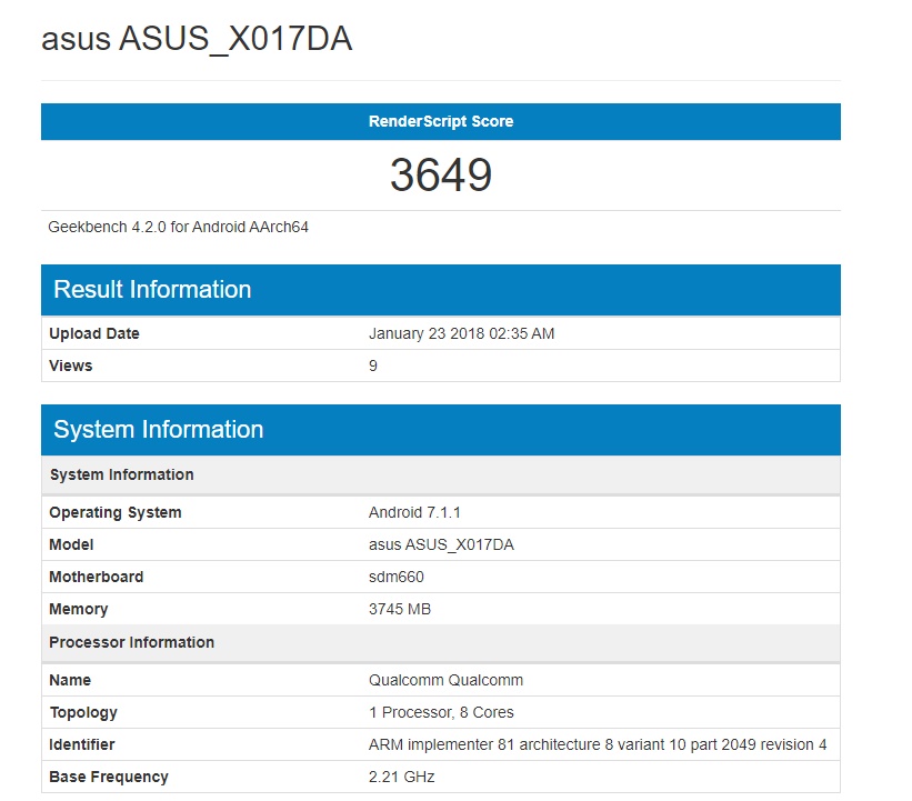 ASUS Zenfone 5 Lite Geekbench