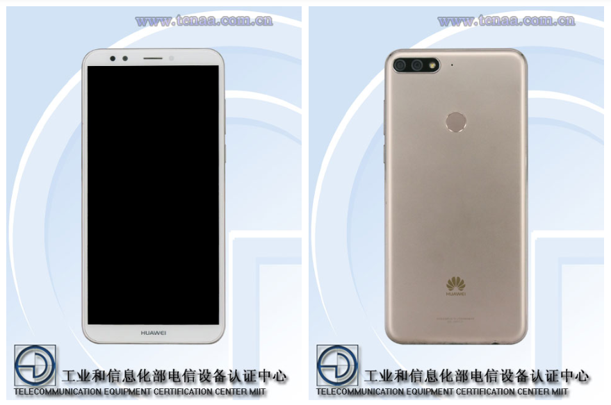 Huawei Enjoy 8 TENAA Front and Rear