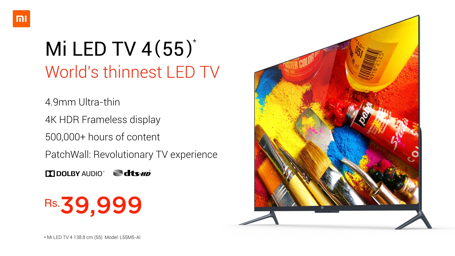 Xiaomi Launches Mi LED TV 4 55 In India Gizmochina Xiaomi Launches Mi LED TV 4 55 In India Gizmochina