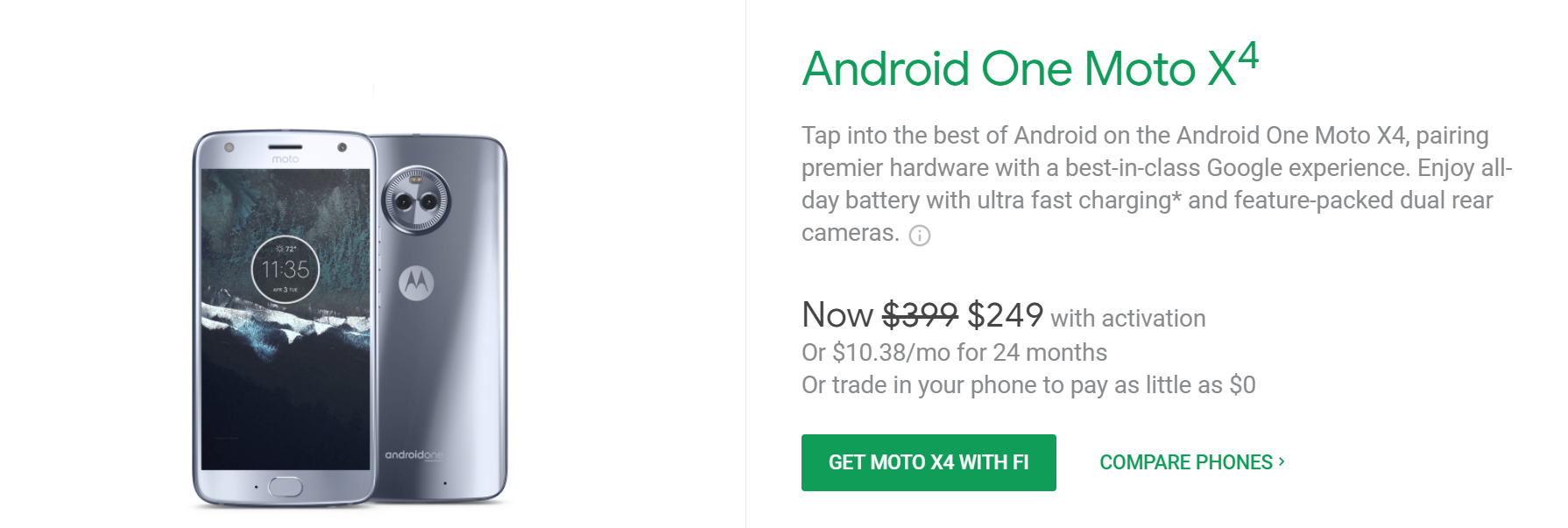 Moto X4 Android One price