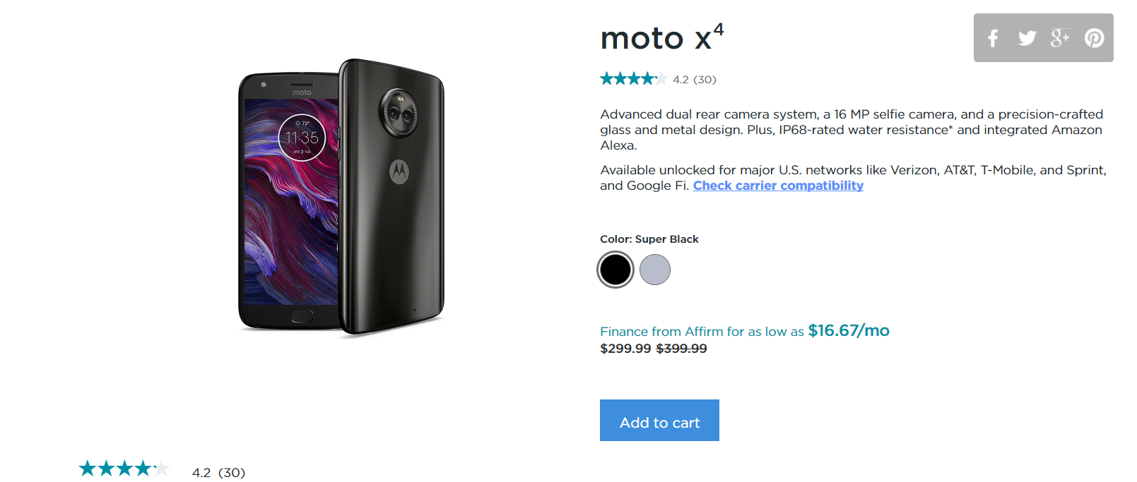 Moto X4 President's Day Deal