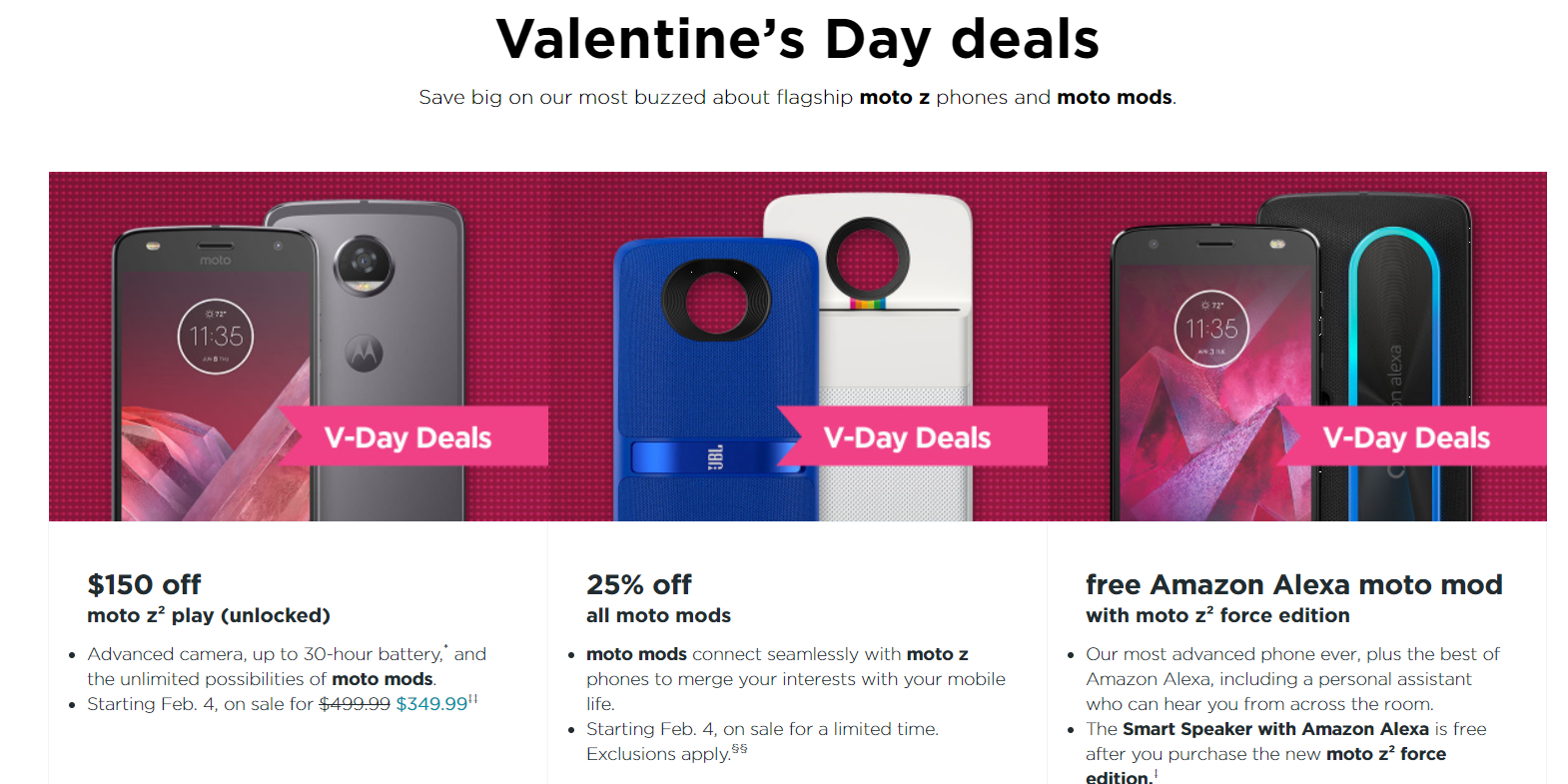 Moto Z2 Play Valentine's Day Deal