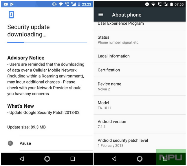 Nokia 2 February Security Patch Update